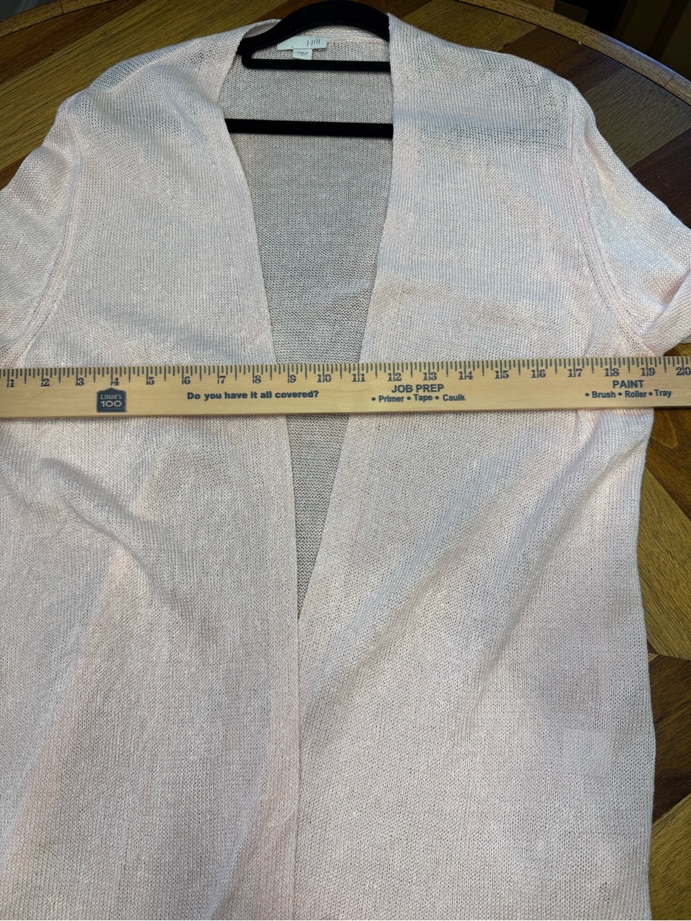 J. Jill Lightweight Open-Front Cardigan in Light Pink linen blend size large - Picture 7 of 8